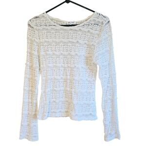 Pretty rebel lace semi sheer top size large